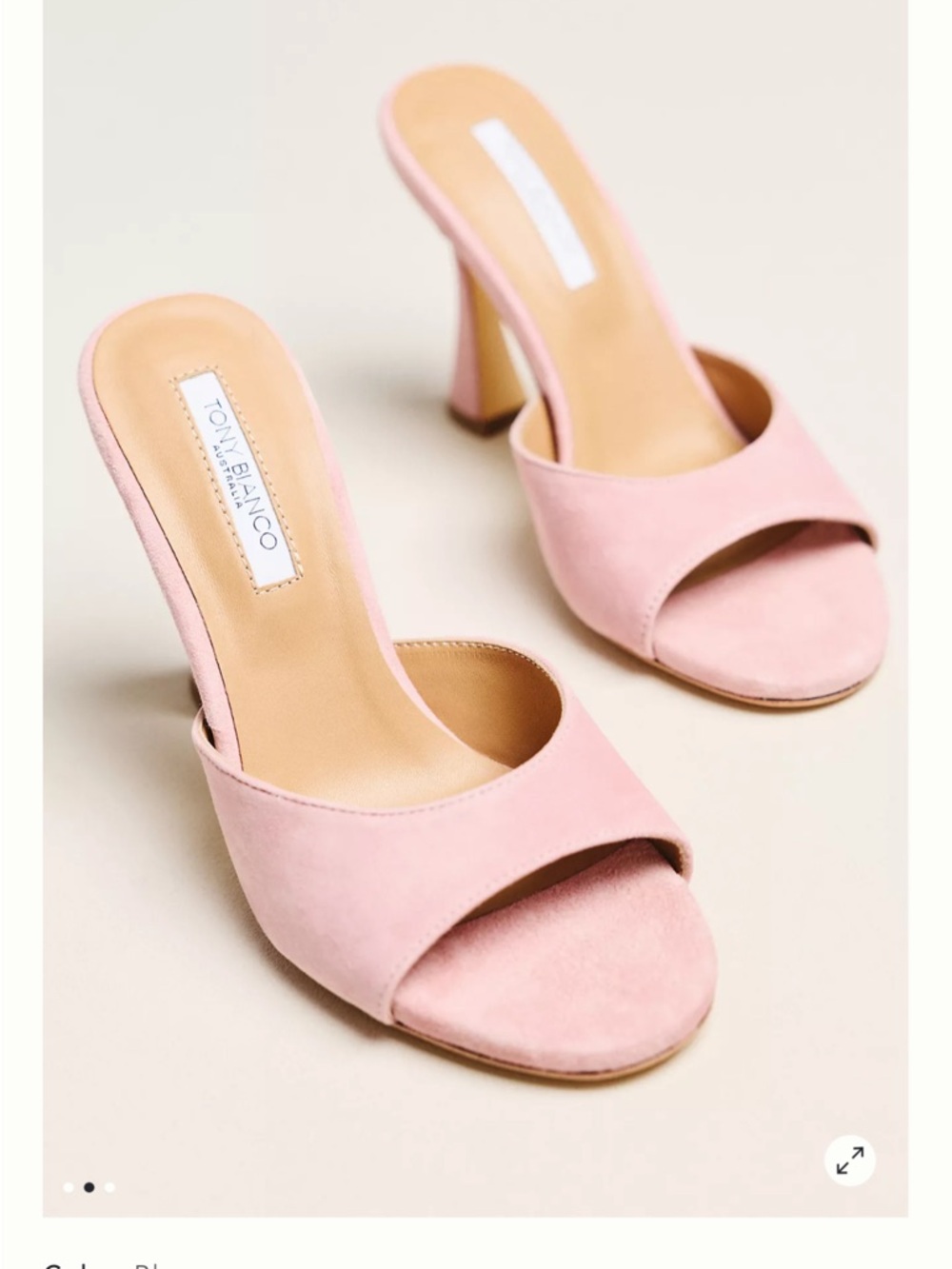 Tony Bianco Blush Pink Suede Open-Toe Mules